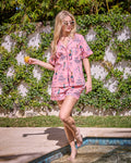 Champagne Tower - Short PJ Set - Peach Fizz
