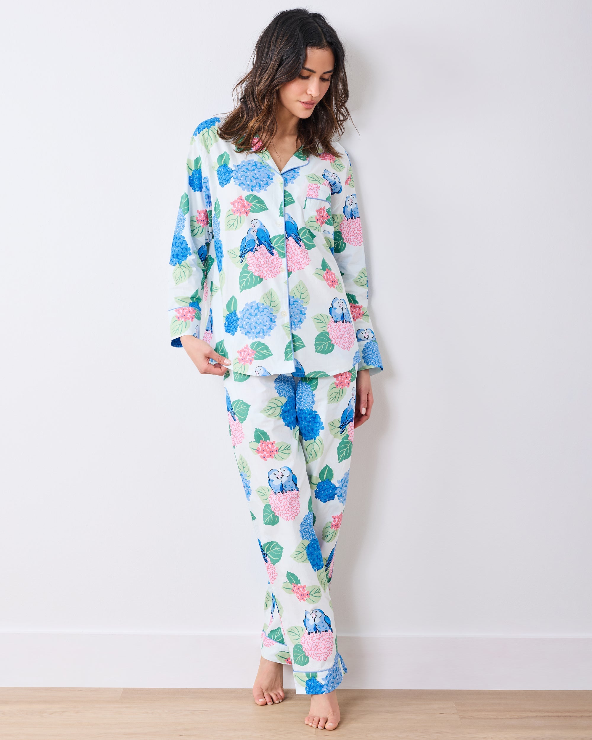 Hydrangea Honeymoon - Tall Long PJ Set - Cloud