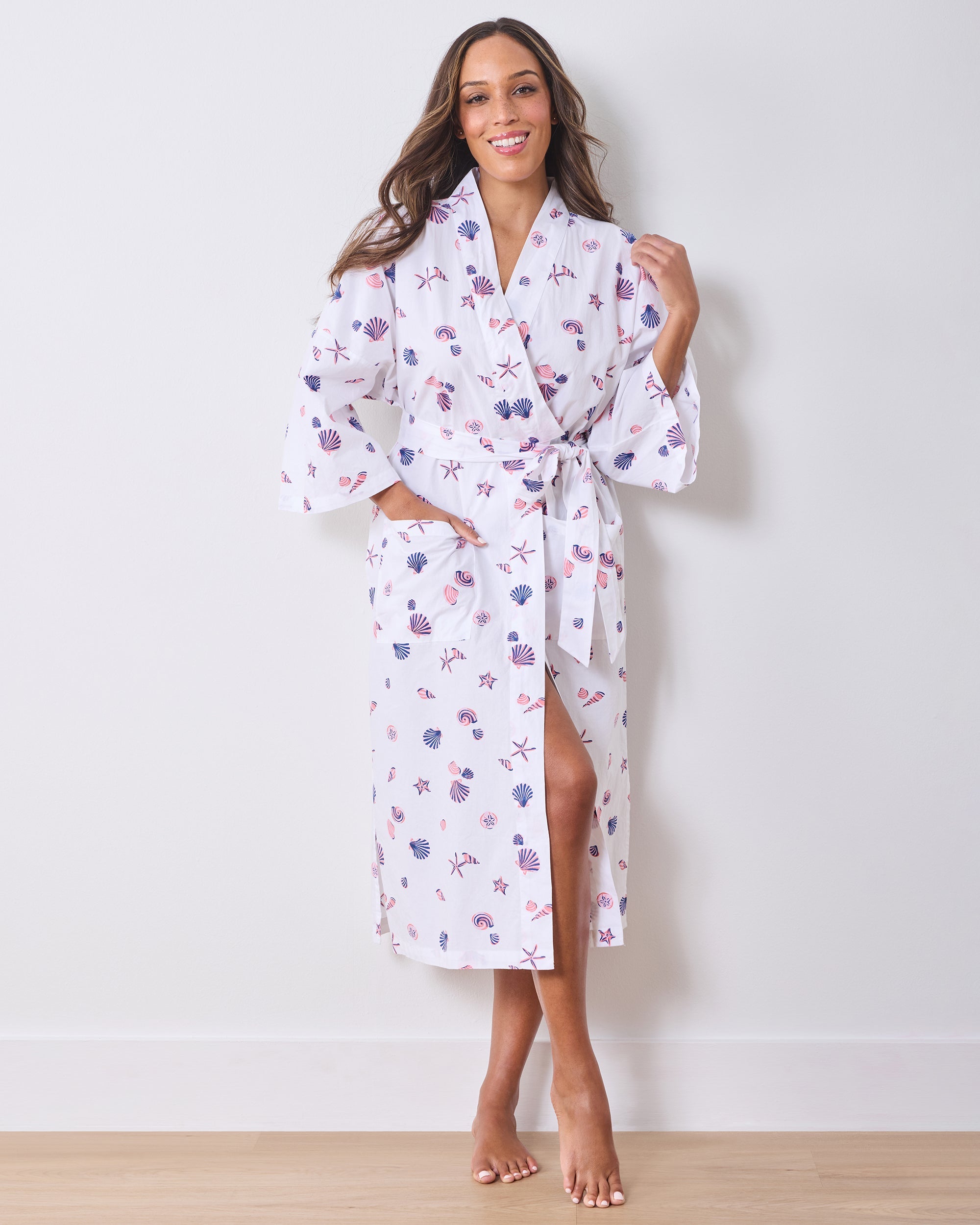 Scattered Shells - Long Robe - Pink Cloud