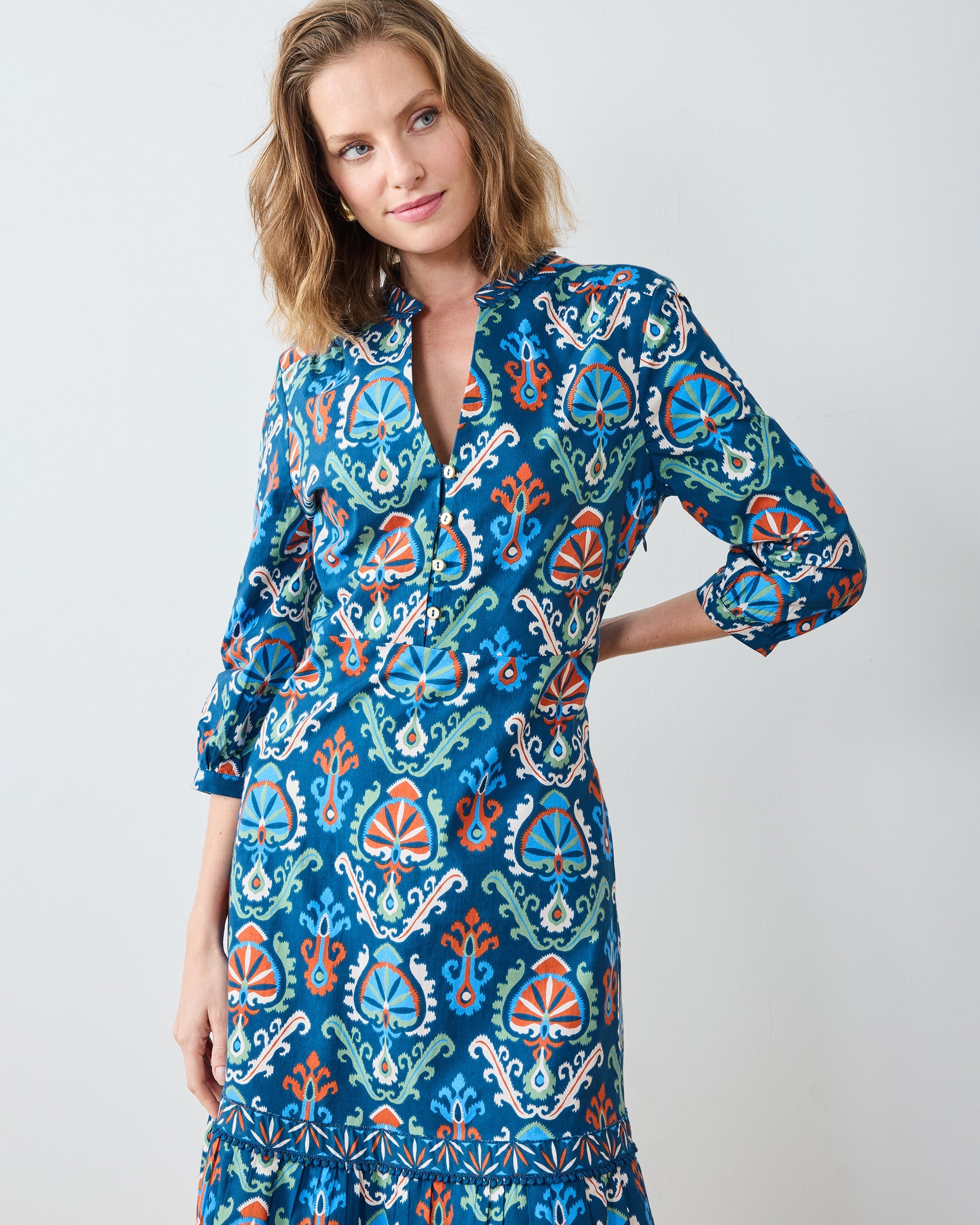 Eclectic Ikat - Abigail Dress - Navy