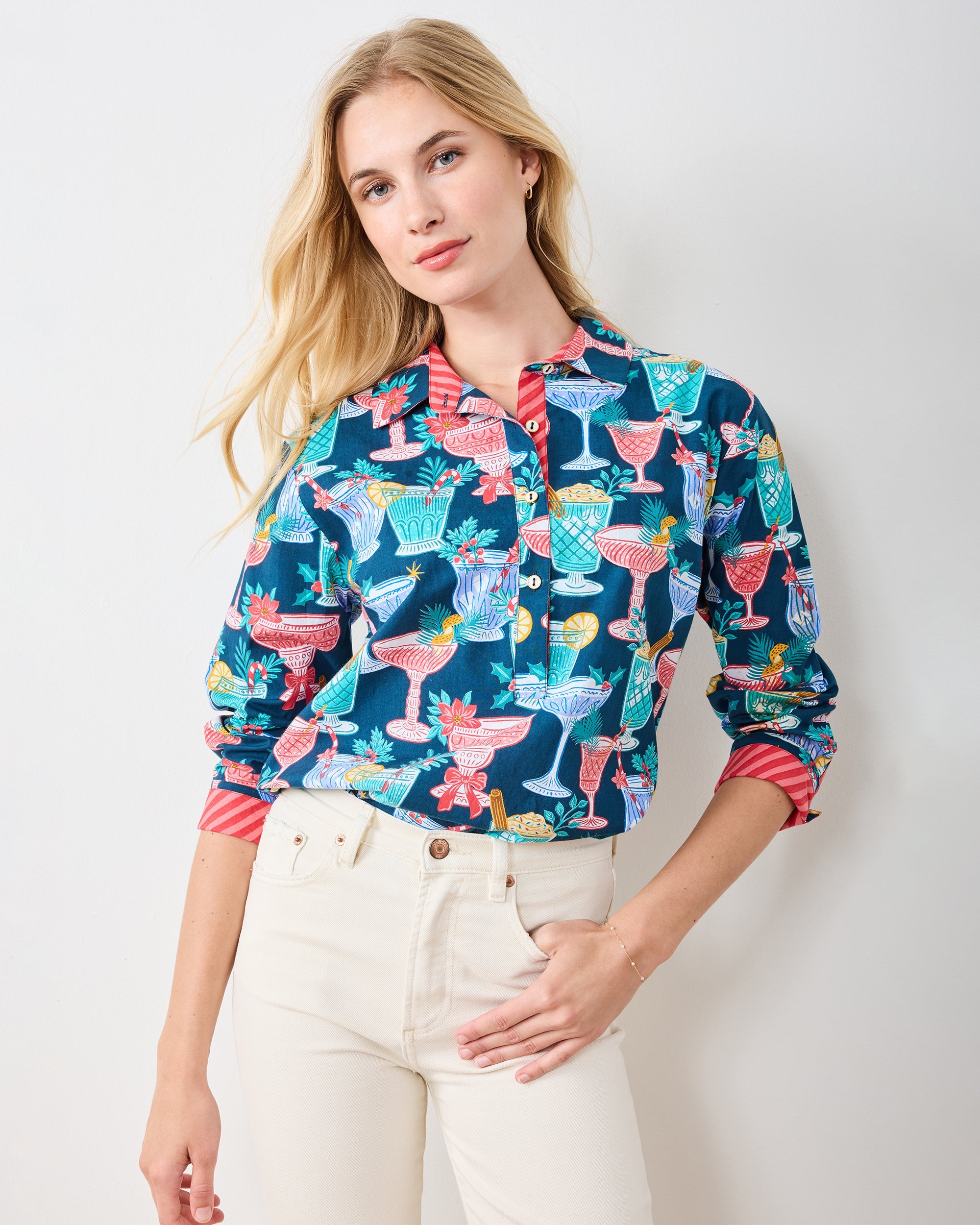 Christmas Cocktails - Basic Bliss Blouse - Navy