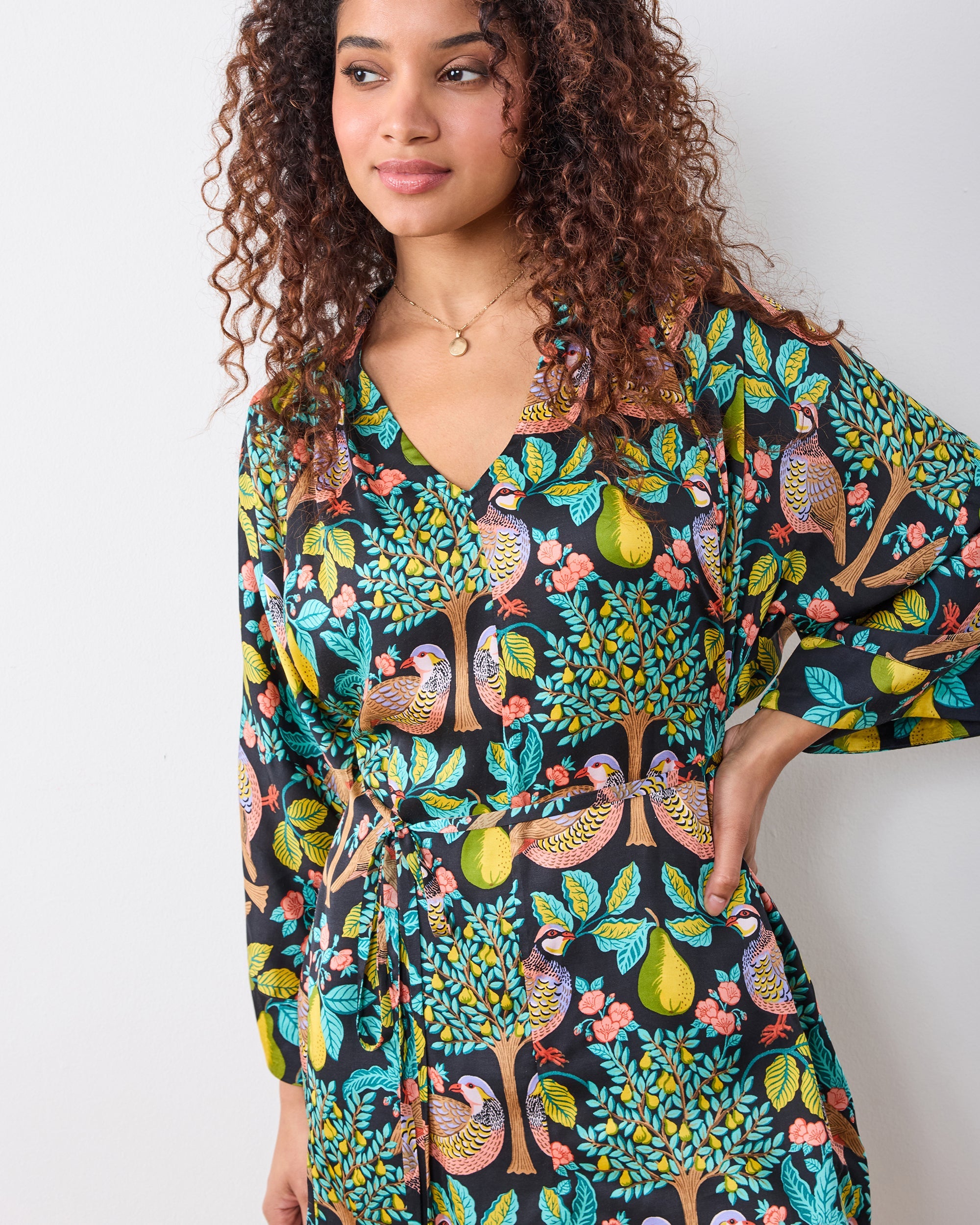 Partridge In A Pear Tree - Ophelia Dress - Ink