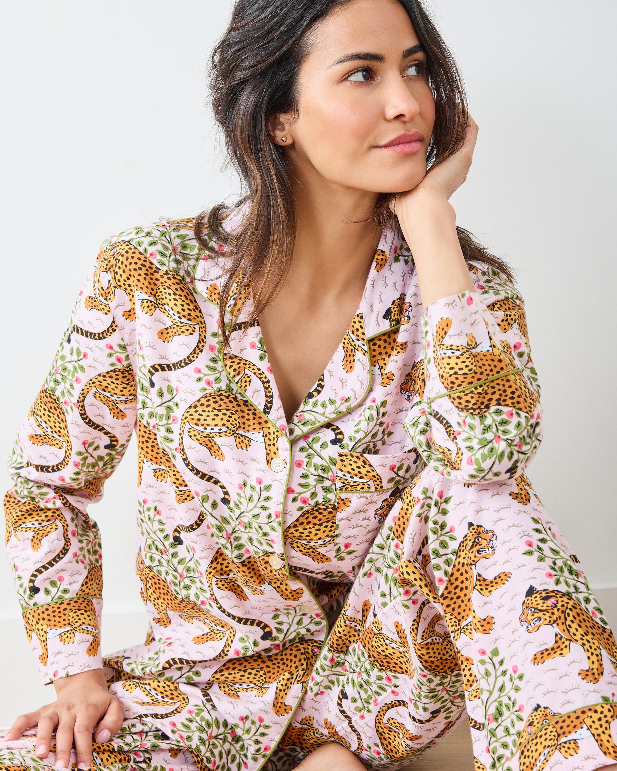 Bagheera - Lightweight Flannel Long PJ Set - Blush