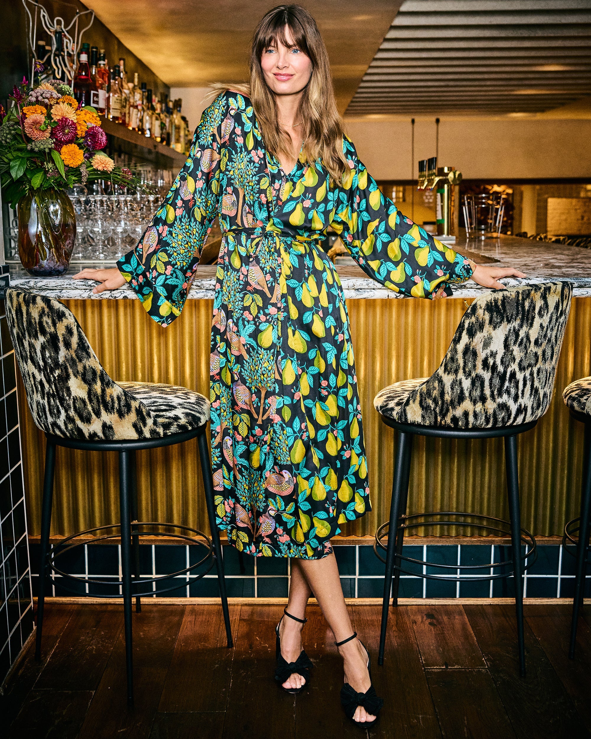 Partridge In A  Pear Tree - Dulce Dress - Ink