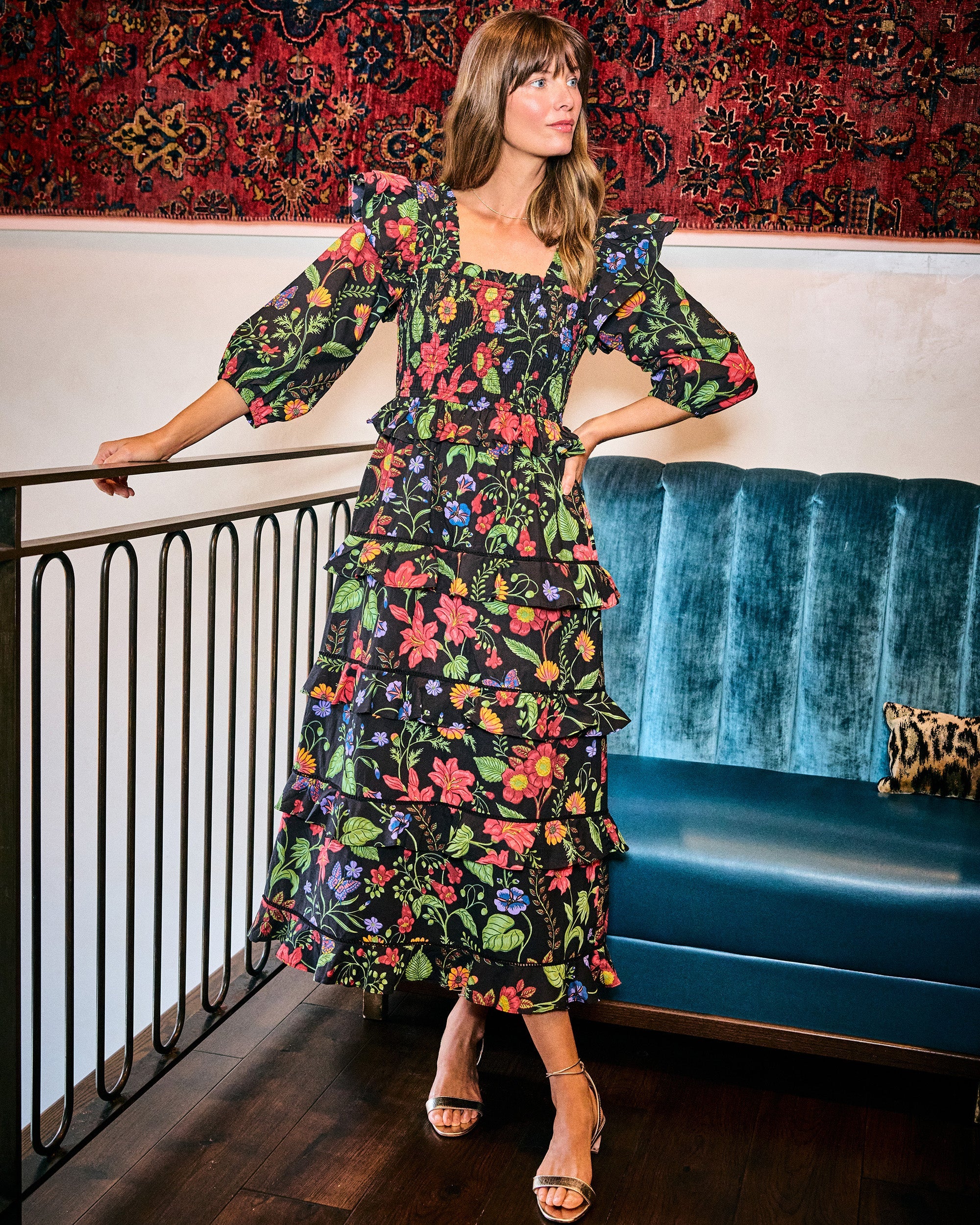 Moonlit Botanical - Isla Dress - Ink