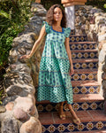 Aviary Flowers - Dunmore Dress - Soft Sage