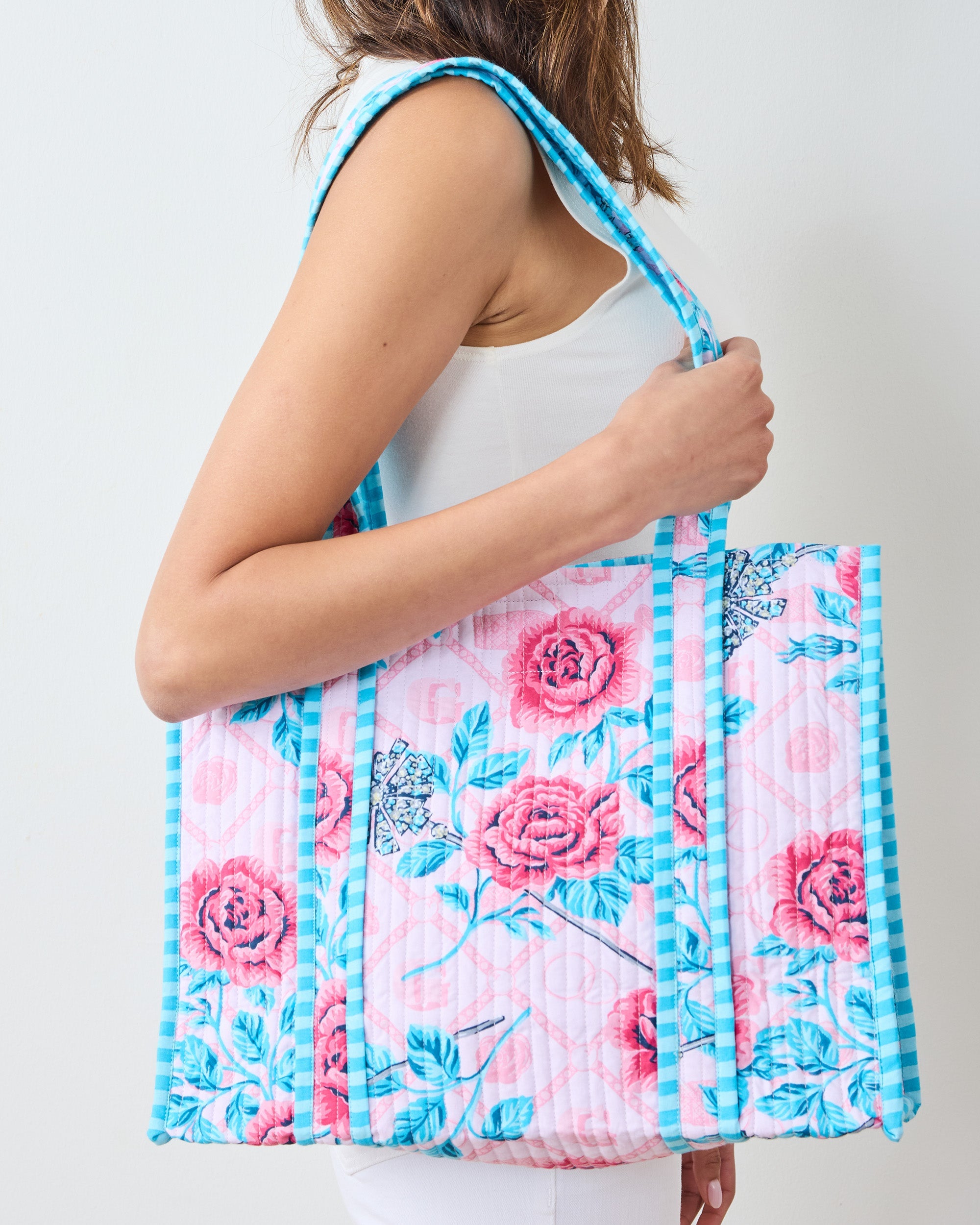 Glinda's Garden - Petite Traveler Tote - Popular Pink