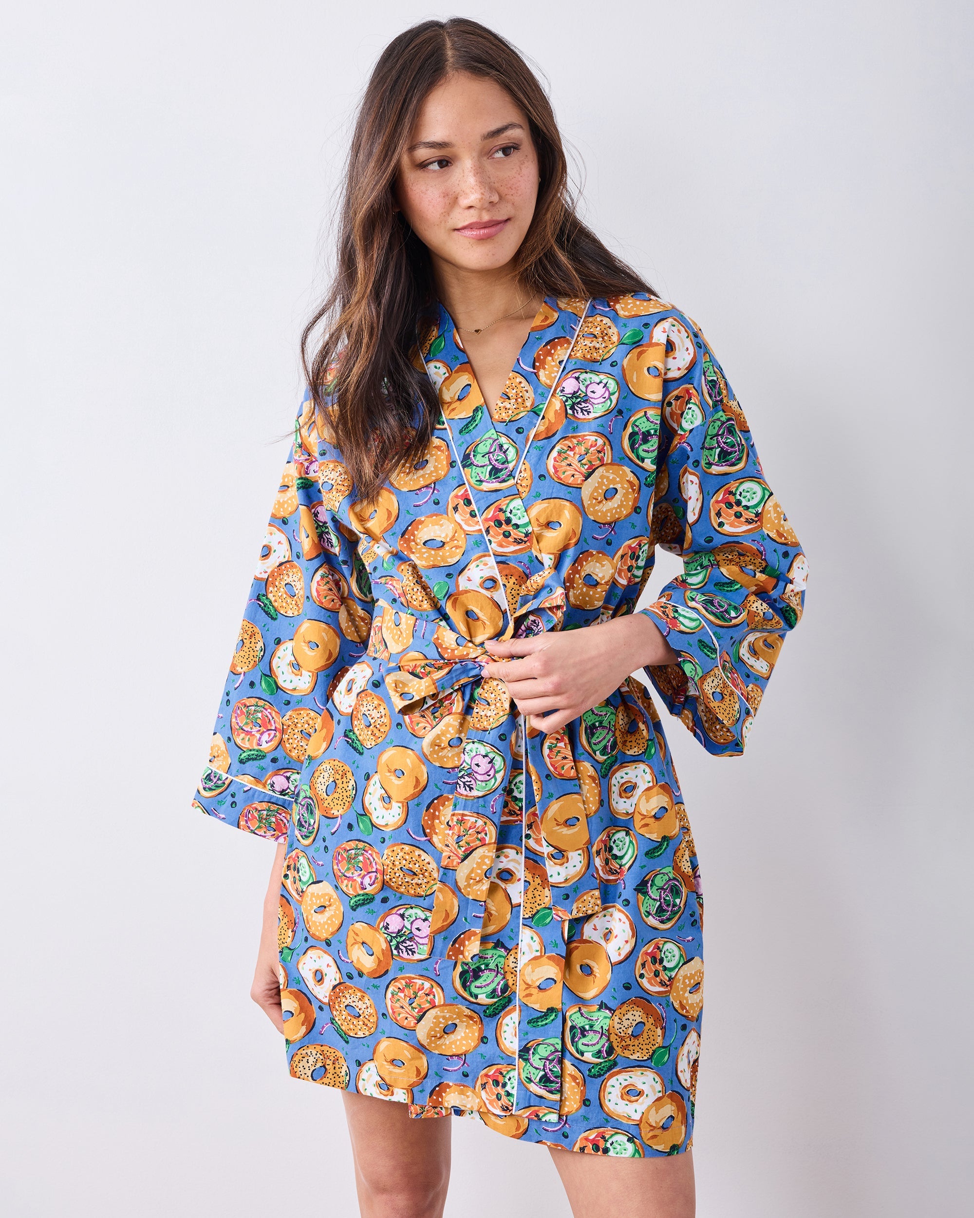 Bagels & Schmear - Getting Ready Robe - Brunch Blues