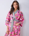 Bird & Blossom - Long Robe - Fuchsia Berry