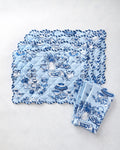 High Tea Toile - Set of 4 Placemats & Napkins Bundle - Notting Hill Blue
