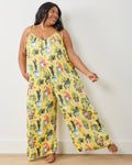 Macrame Mischief - Eco Satin Jaipur Jumpsuit - Sunshine