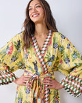 Macrame Mischief - Eco Satin Robe - Sunshine