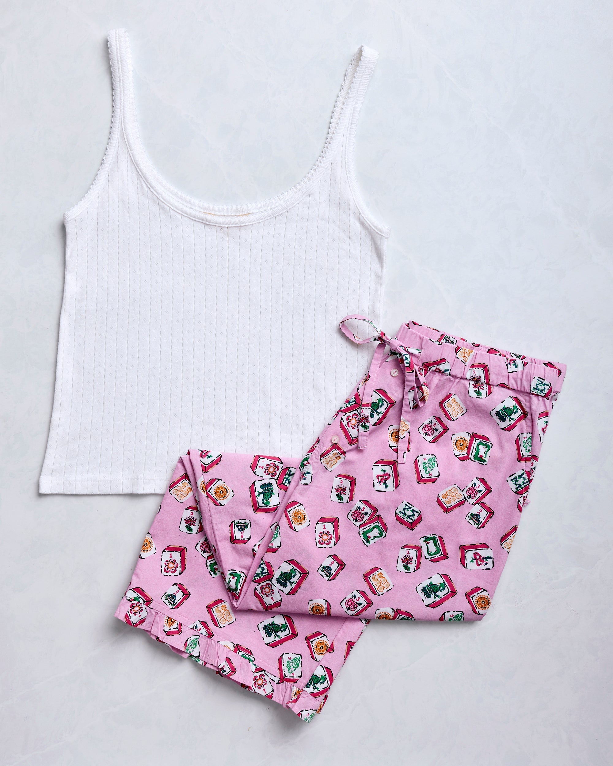 Lucky Tiles - Ruffle Cropped Pants & Esme Tank Bundle - Multi