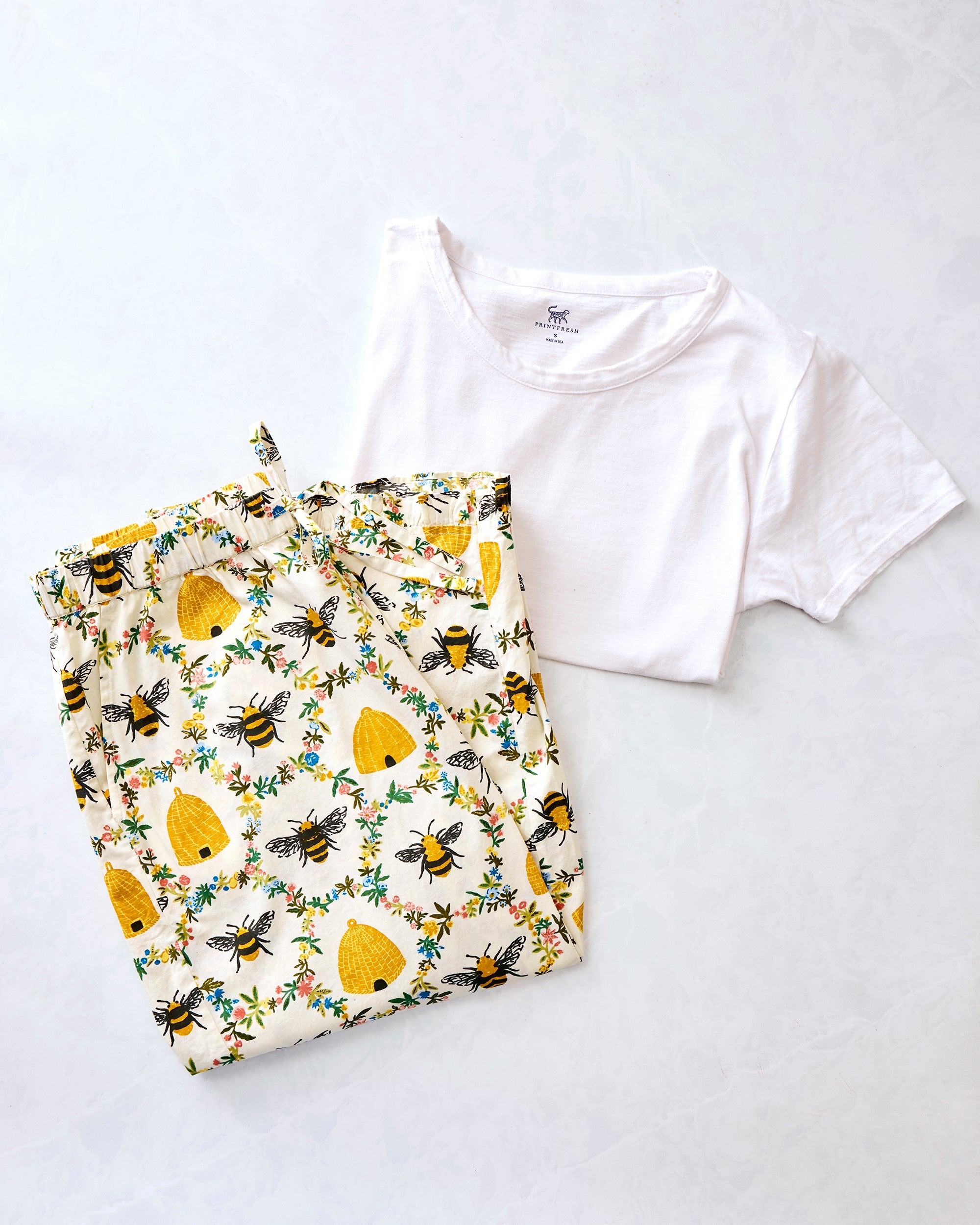 Sweet Bee - Ruffle Cropped Pants & Saturday Tee Bundle - Multi