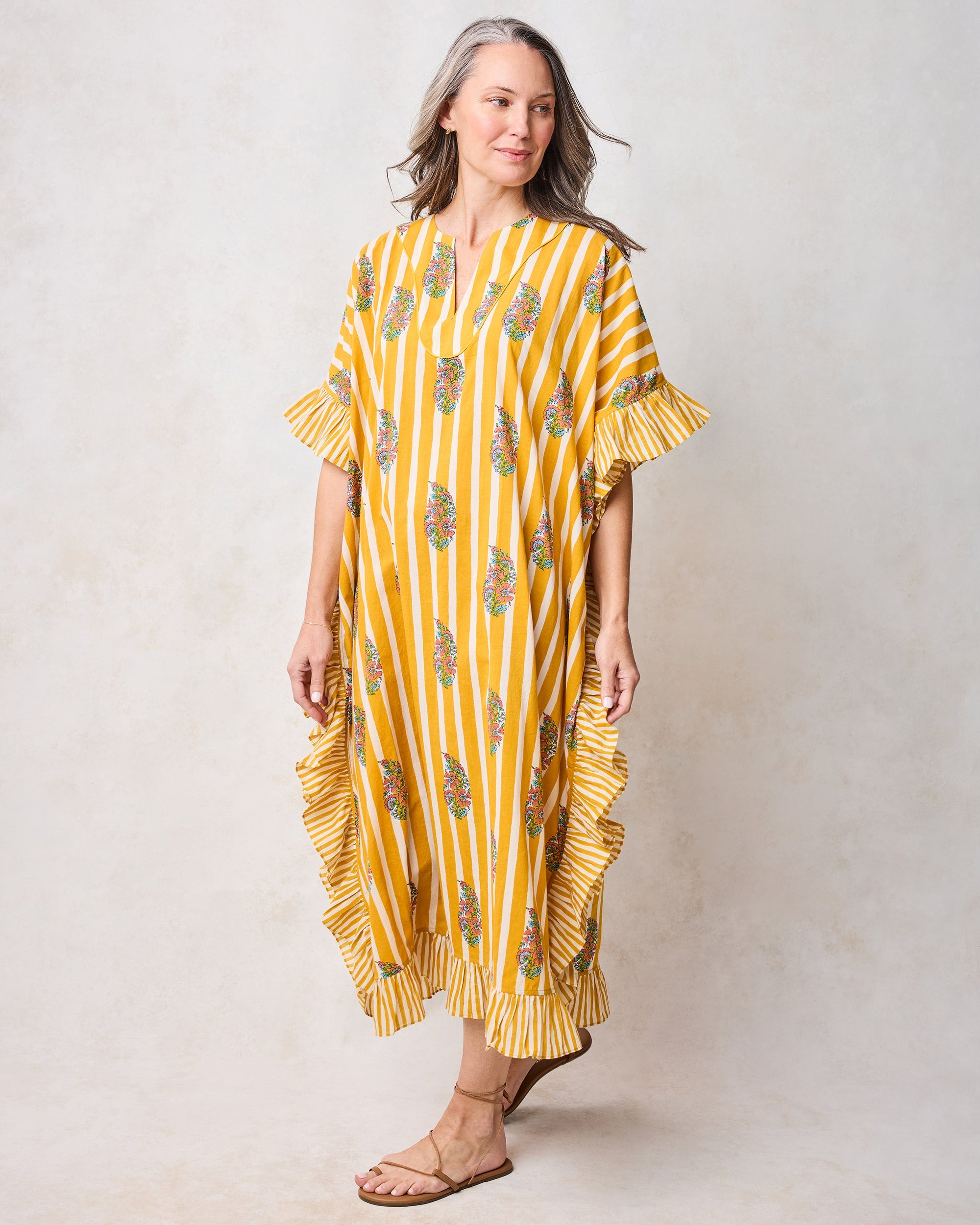 Paisley Petals - Harbor Caftan - Chamomile Glow