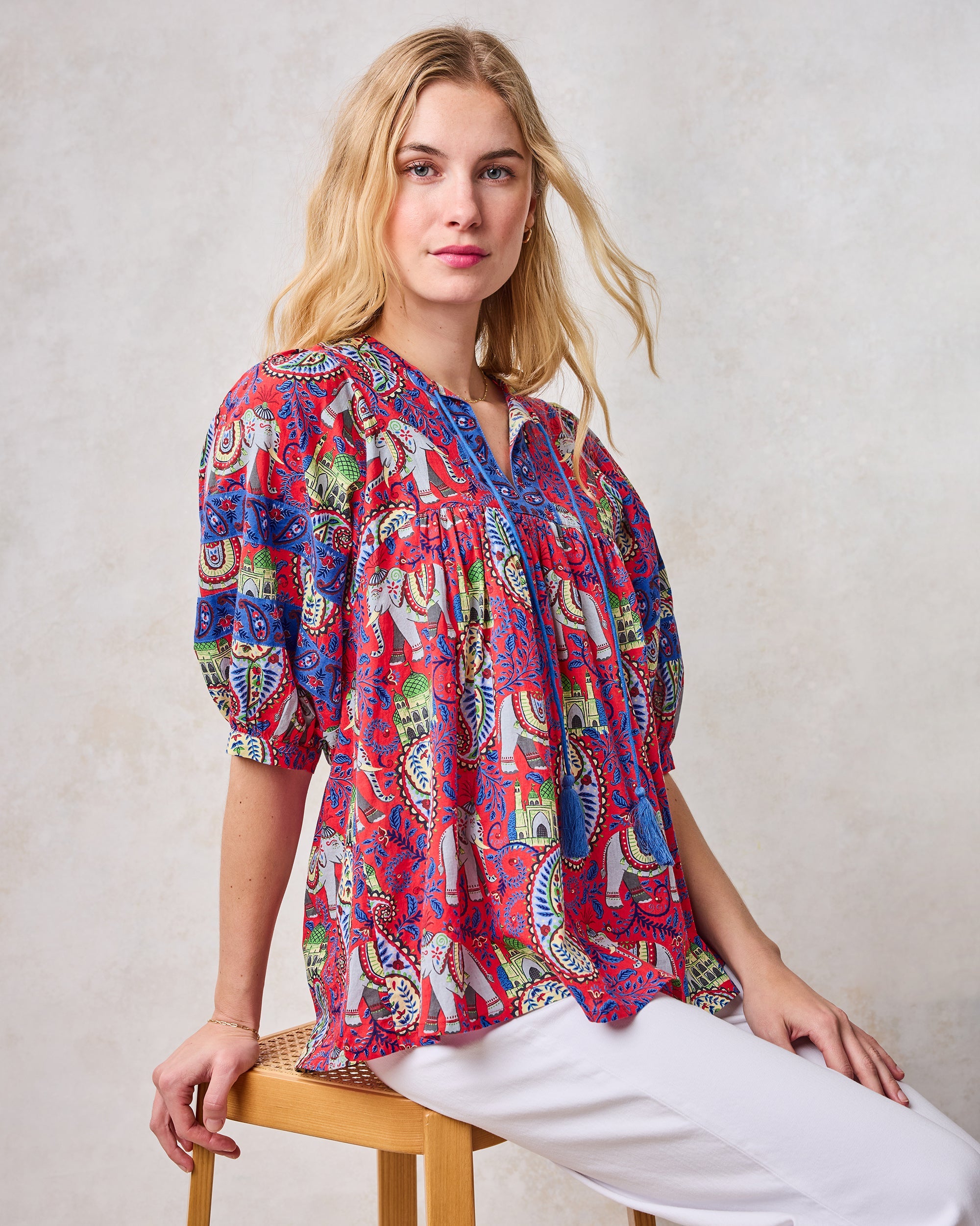 Palace Paisley - Greta Blouse - Paprika