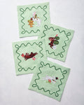 Rabbit Wonderland - Set of 4 Cocktail Napkins - Sage