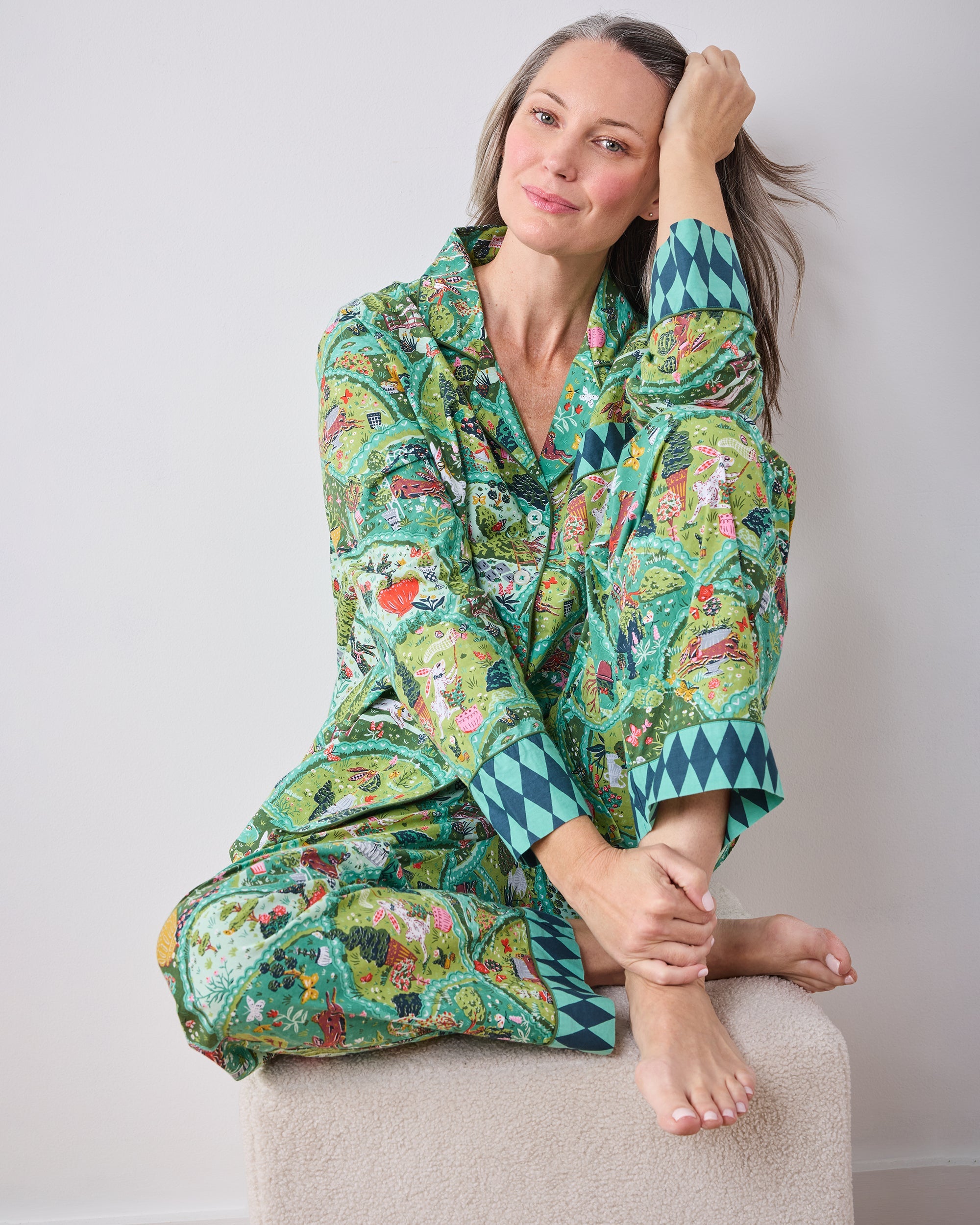 Rabbit Wonderland - Tall Long PJ Set - Sage