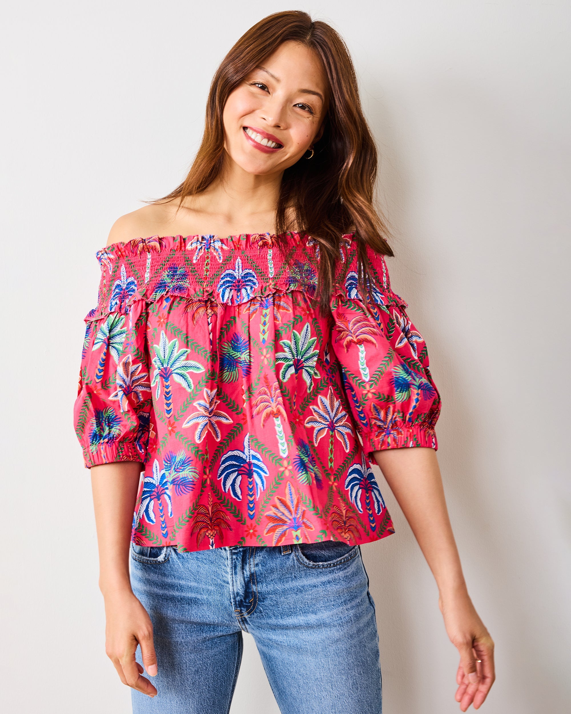 Palm Tree Paradise - Ximena Blouse - Cocktail Umbrella