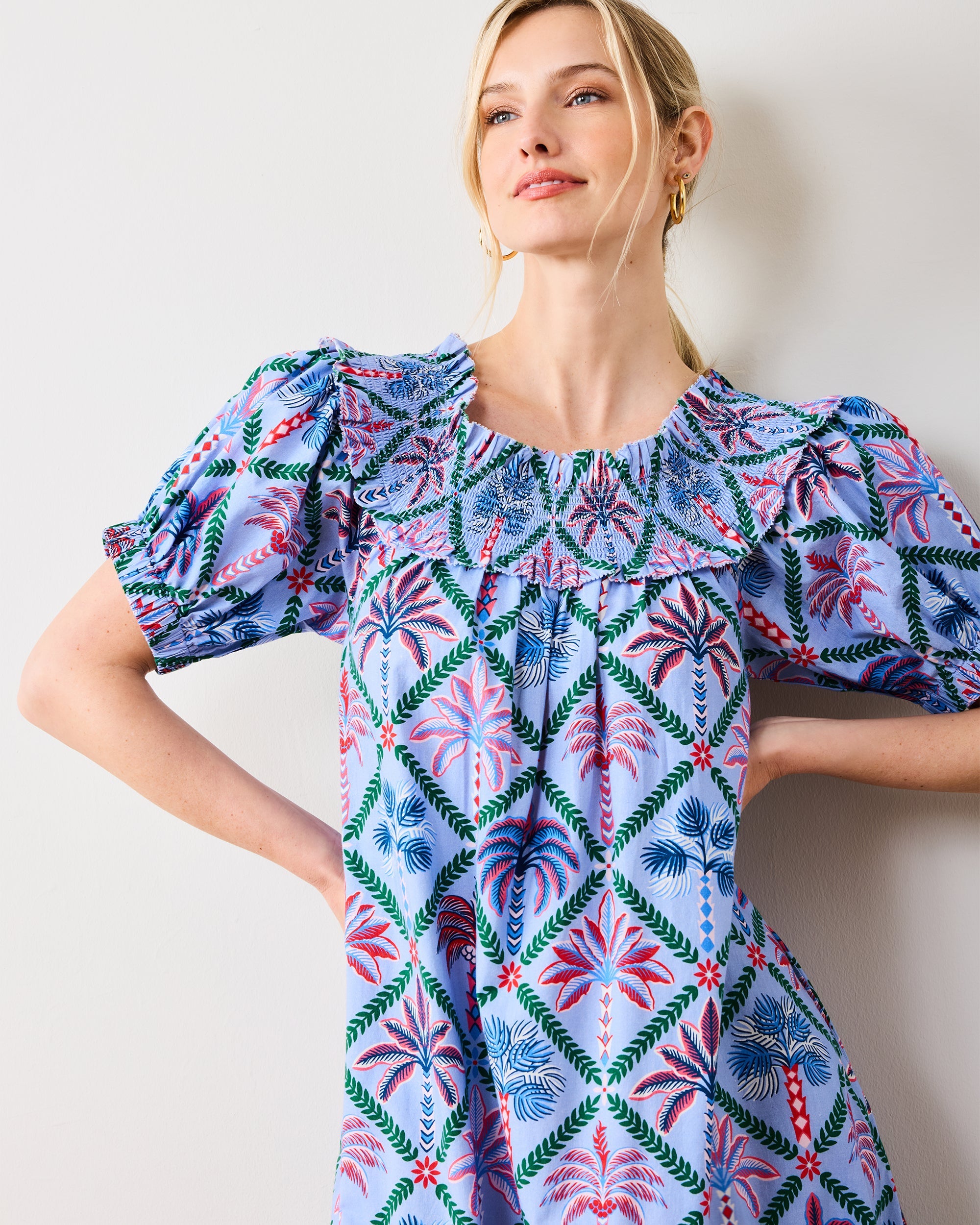 Palm Tree Paradise - Ximena Dress - Lilac Escape