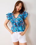 Stained Glass Sea - Lola Blouse - Seaside Blue