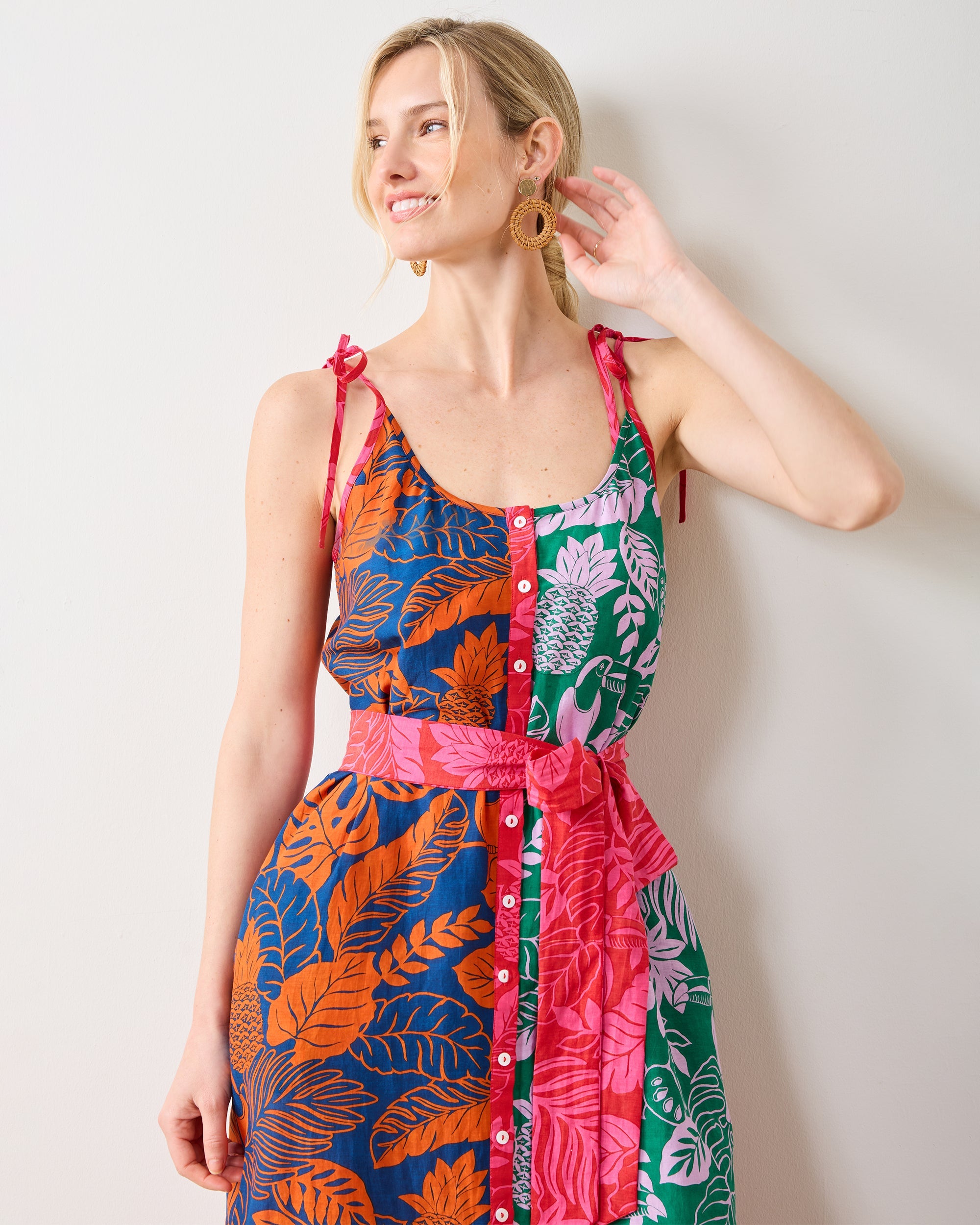 Toucan Treetop - Alma Dress - Multi Palms