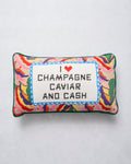 Caviar and Cash - Furbish Studio Needlepoint Pillow - Multi