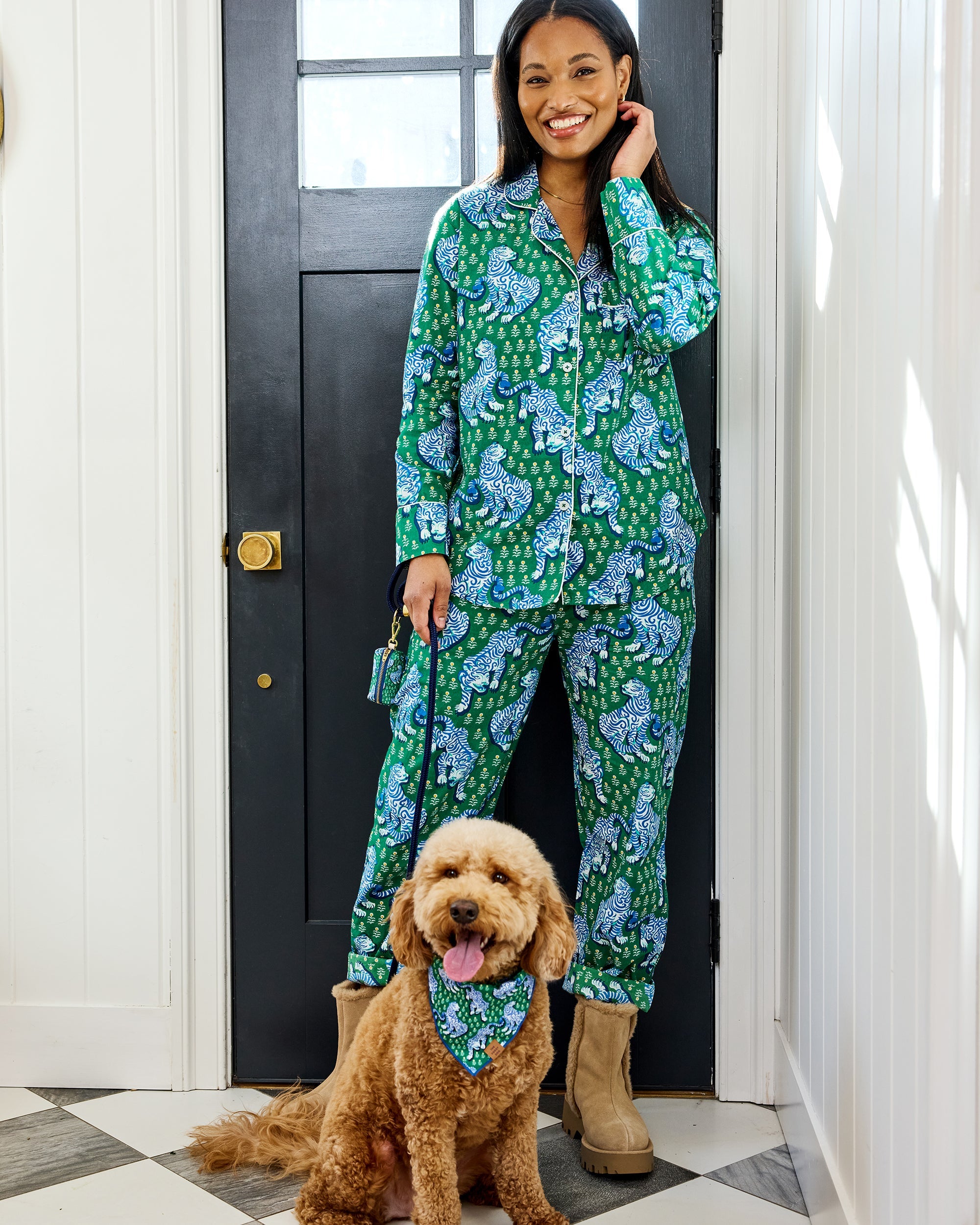 Tiger Queen - Long PJ Set - Jade