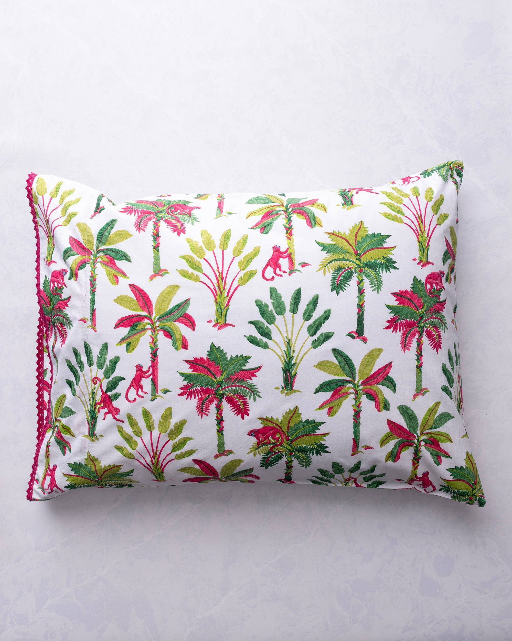 Royal Palms - Pillowcase Set of 2 - Pink Basil
