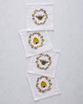 Sweet Bee - Cocktail Napkins Set Of 4 - Soft Blue