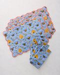 Sweet Bee - Set of 4 Placemats & Napkins Bundle - Soft Blue