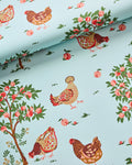 Hen House - Peel & Stick Wallpaper - Aqua