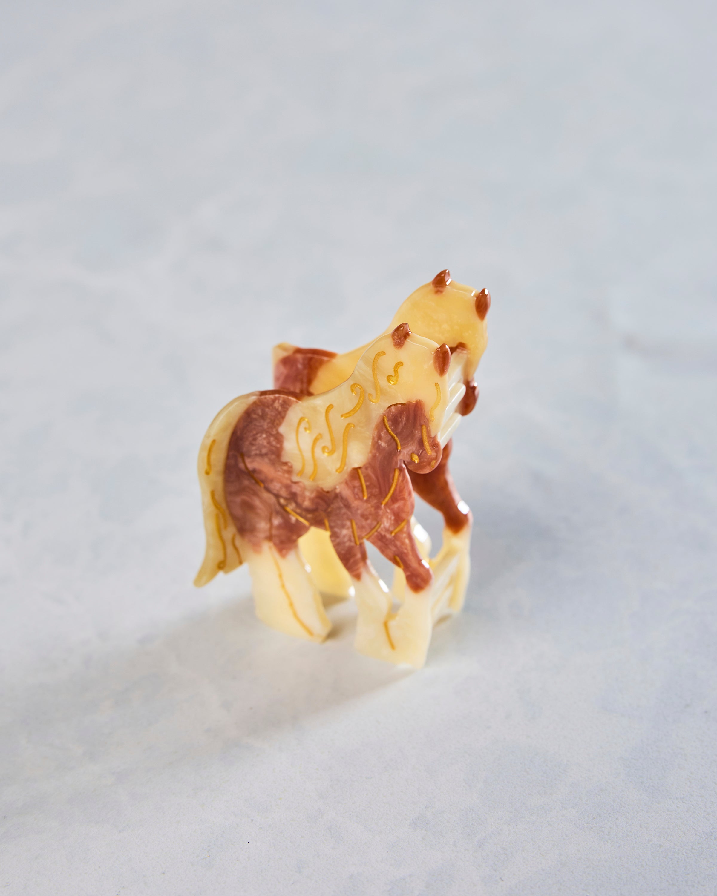 Brown Combo - Hand Painted Horse Claw Clip - Solar Eclipse