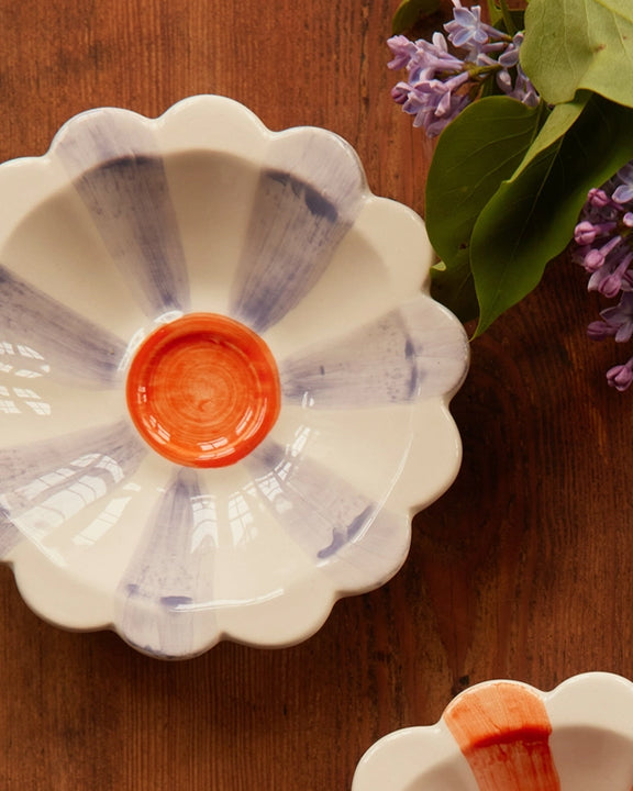 Lavender Combo - Hand Painted Ceramic Floral Dipping Bowl - RicebyRice