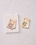 Ivory Combo - Hand Painted Flower Mahjong Compact Mirror - Solar Eclipse