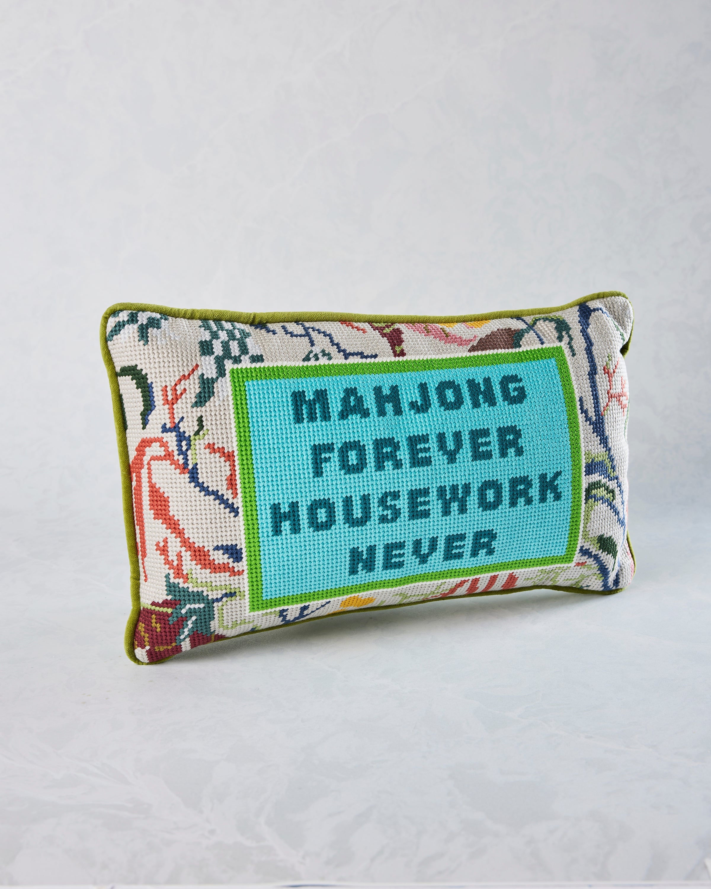 Multi - Mahjong Needlepoint Pillow - Furbish Studio