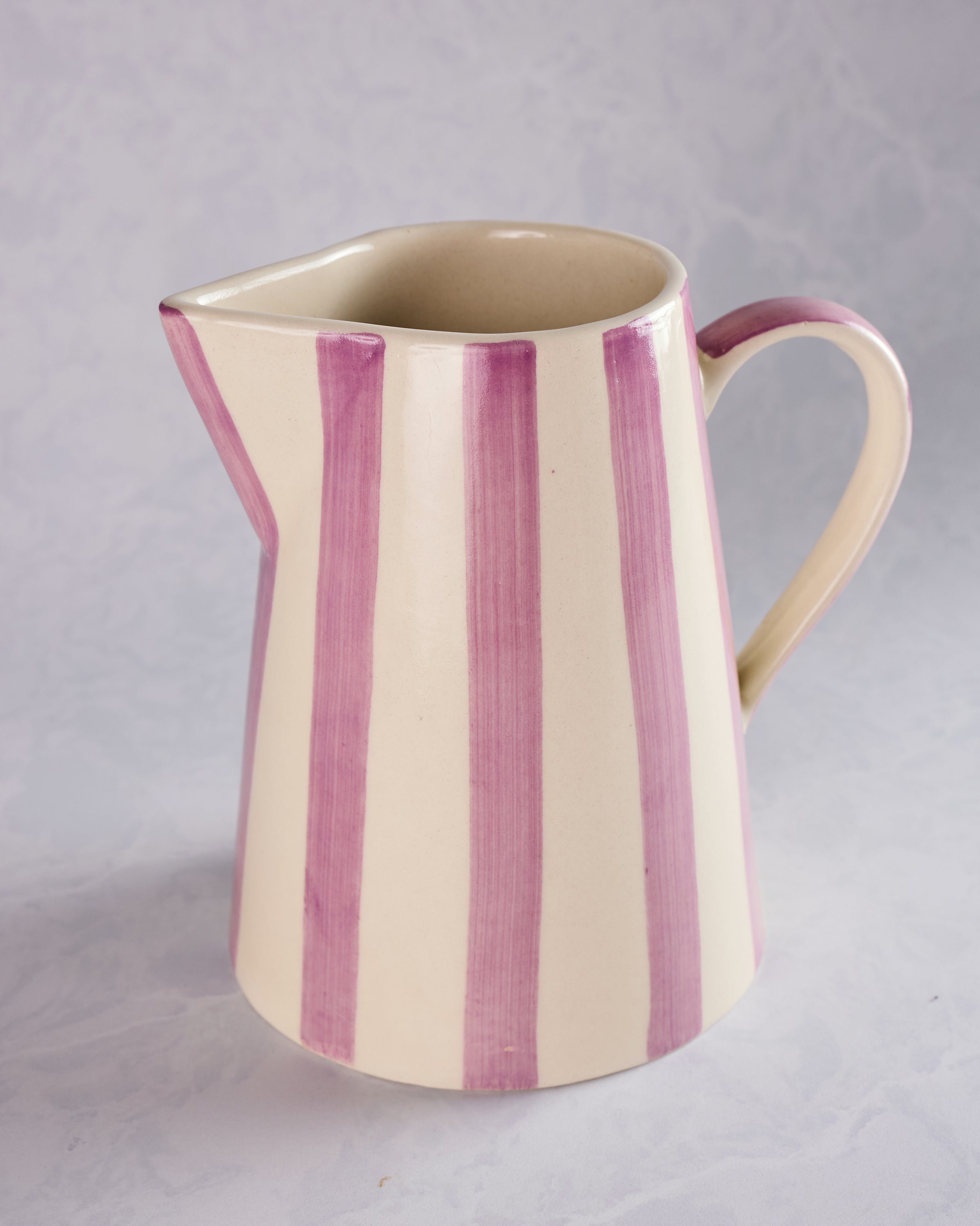 Purple Stripe - Ceramic Stripe Pitcher - Casa Amarosa