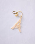 Solar Eclipse - Hand Painted Eiffel Tower Bag Charm + Keychain - Ivory