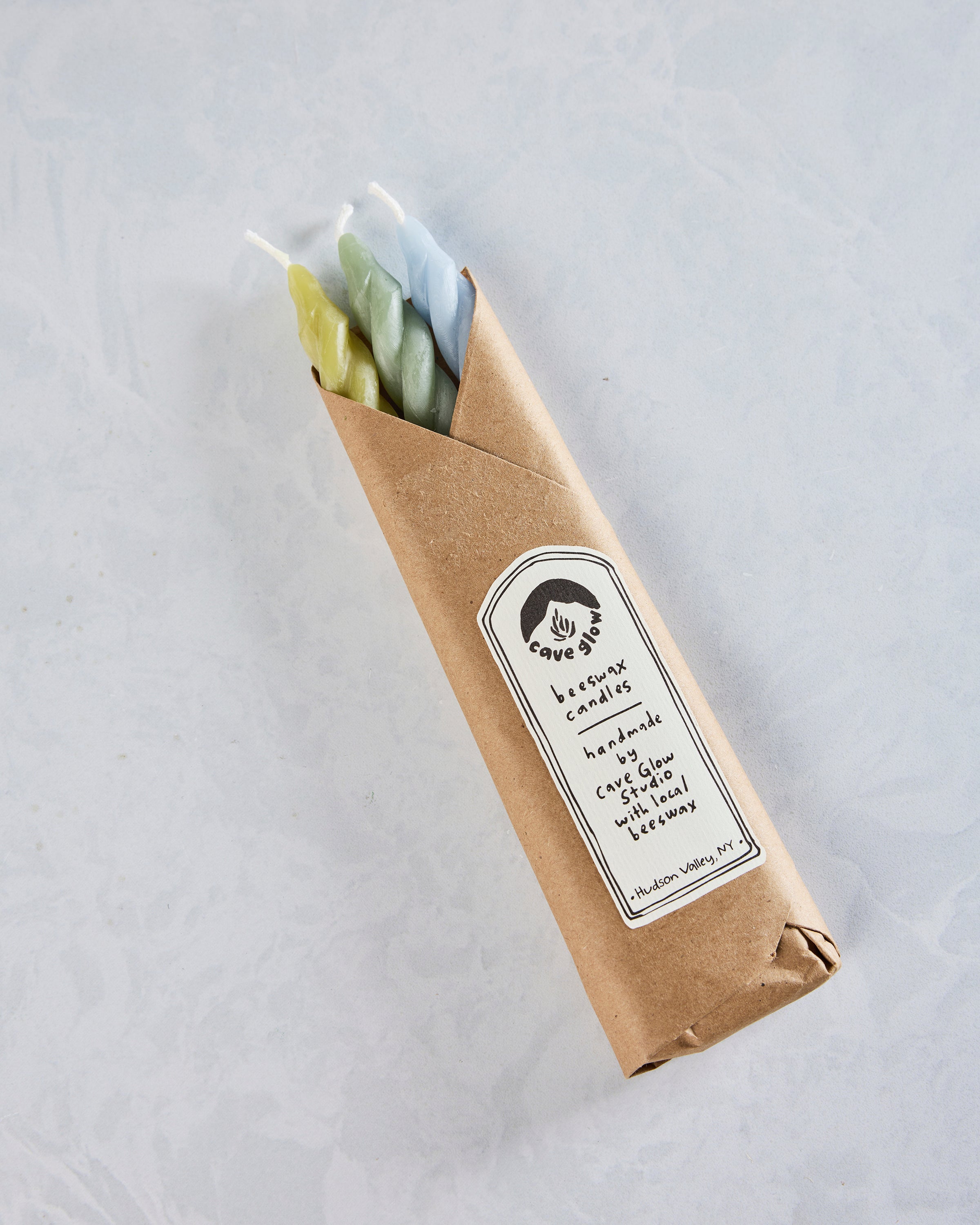 Sage Combo - Hydrangea Spiral Beeswax Candles Set of 3 - Cave Glow Studio