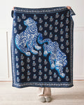 Tiger Queen - Knit Throw Blanket - Navy