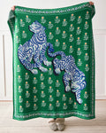 Tiger Queen - Knit Throw Blanket - Jade