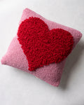 Pink - Looped Heart Hook Pillow - Peking Handicraft