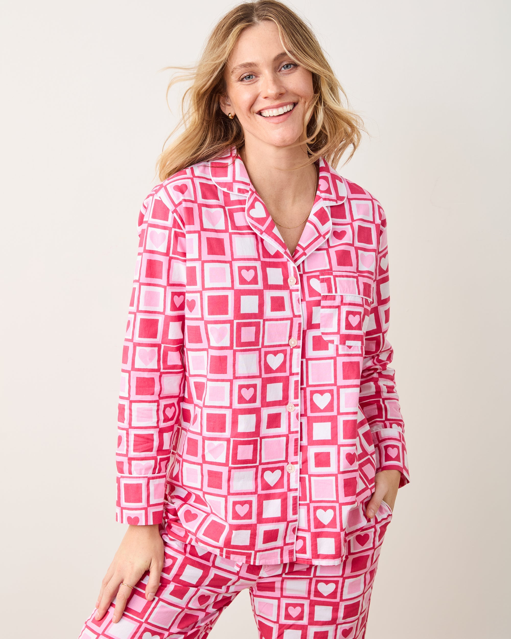 Be Mine - Long PJ Set - Retro Ruby