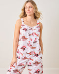 Dachshund Date - Back To Bed Cropped Pant Set - Cloud
