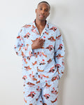 Dachshund Date - Men's Long PJ Set - Pale Blue