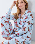 Dachshund Date - Long PJ Set - Pale Blue
