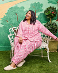 Mini Candy Hearts - Tall Long PJ Set - Pink Macaron