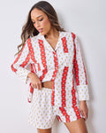 Sweetheart Stripes - Reese Boxer Set - Cherry Cola