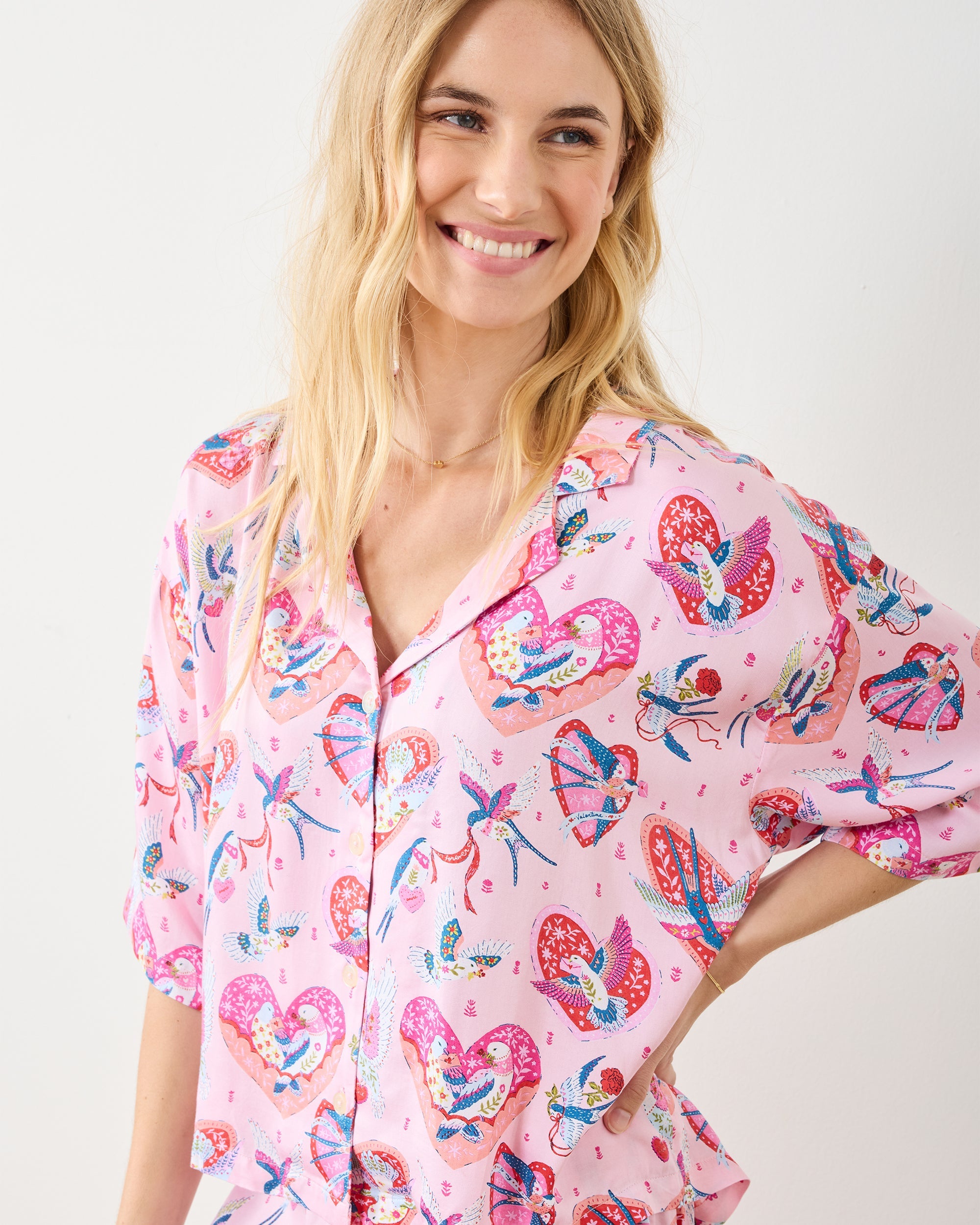 Swooning Sparrows - Eco Satin Sweet Dreams Set - Pink Petal