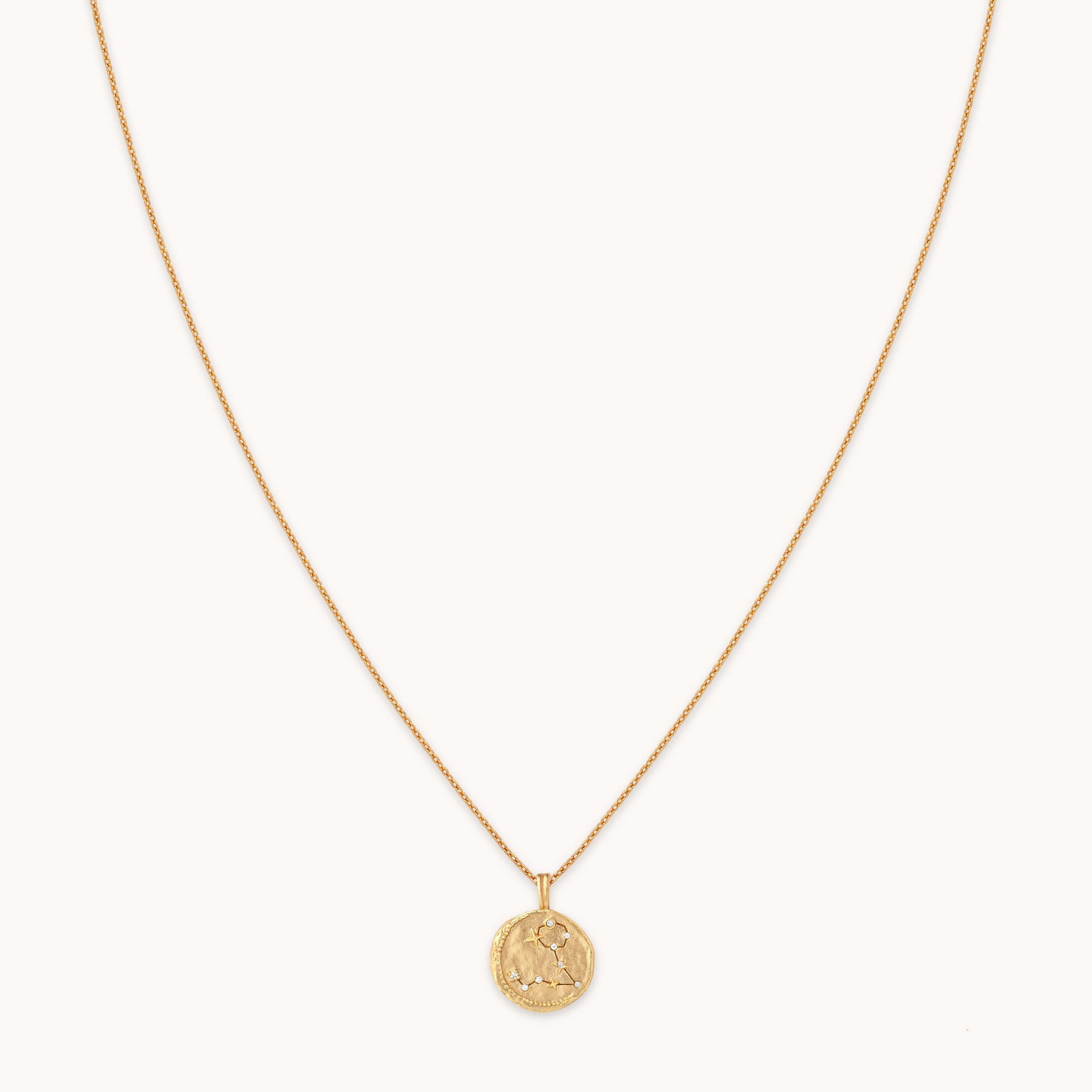Pisces Zodiac Pendant Necklace in Gold